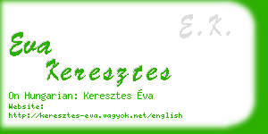eva keresztes business card